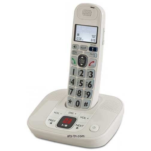 big button amplified cordless phone with answering machine