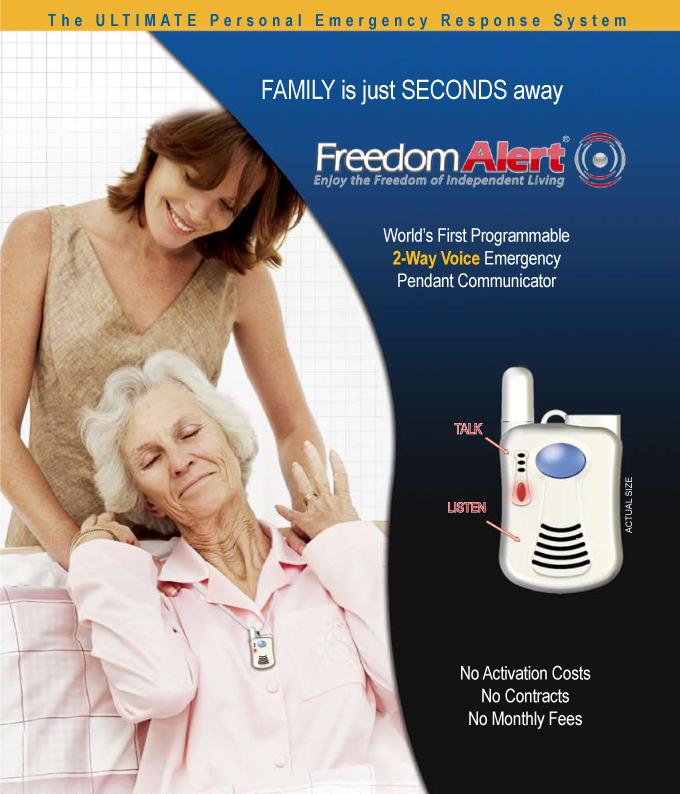PERSONAL EMERGENCY RESPONSE SYSTEM-NO MONTHLY CHARGES 2-WAY VOICE PENDANT 
