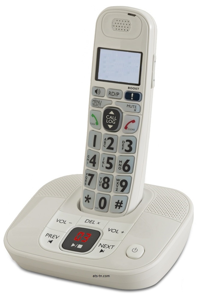 big button amplified cordless phone with answering machine