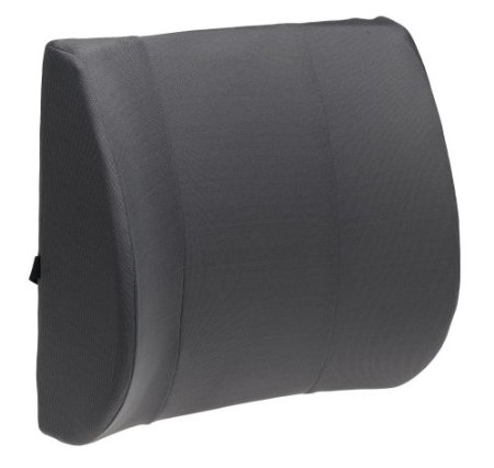 Memory Foam Lumbar Support Pillow for Car - Mid/Lower Back Support Cushion  for Car Seat (Grey)