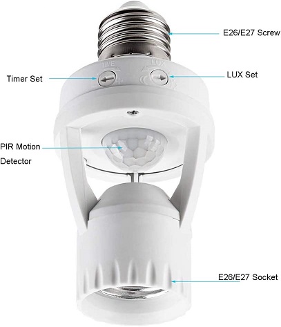 Screw In Motion Sensing Light Socket