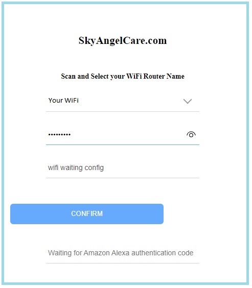 skyangelcare wifi confirm